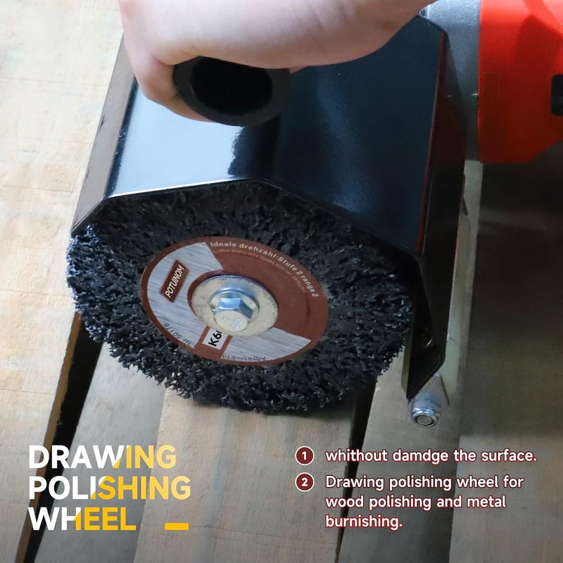 POTUINOM Abrasive Drawing Wheel Surface Conditioning Tool 60 Grit 120 x 100 x 19 mm Wire Drawing Burnishing Polishing Wheel for Wood Metal Surface Polishing 4.7"x 4" - Image 4